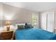 Bedroom with a double bed and a teal blanket at 2063 Knight St, Creedmoor, NC 27522