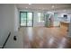 Living room with hardwood floors and view of kitchen at 3404 Gemini Dr, Raleigh, NC 27604
