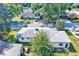 Another aerial view of the house showcasing the backyard and street at 412 Hamby St, Clayton, NC 27520