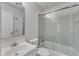 Clean bathroom with a tub shower and updated vanity at 5620 Bridgetowne Way, Raleigh, NC 27609