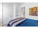 Spacious bedroom with ample closet space and stylish wall art at 1511 Malta Ave, Raleigh, NC 27610