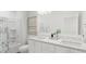 Modern bathroom with double vanity and bathtub at 4046 Elk Creek Ln # 62, Raleigh, NC 27612
