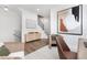 Spacious home office with hardwood floors and large artwork at 4047 Elk Creek Ln # 13, Raleigh, NC 27612