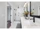 Elegant bathroom with double vanity, large shower, and modern fixtures at 4047 Elk Creek Ln # 13, Raleigh, NC 27612