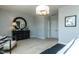 Spacious bedroom with carpeted floors, a large closet, and modern light fixture at 3181 Mission Olive Pl # 346, New Hill, NC 27562