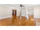 Hardwood floors and built-in shelving highlight this living area at 3700 Lark Farm Rd, Franklinton, NC 27525