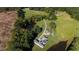 Aerial view of house, pond, and farm at 3700 Lark Farm Rd, Franklinton, NC 27525