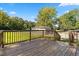 Wooden deck overlooking backyard with shed at 712 Blount St, Smithfield, NC 27577