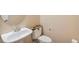 Clean bathroom with pedestal sink and toilet at 65 Applegate Dr, Franklinton, NC 27525