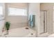 Relaxing bathroom with soaking tub and separate shower at 167 Pretty Run Branch Ln, Wendell, NC 27591