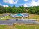 Aerial view of community pool, parking, and clubhouse at 167 Pretty Run Branch Ln, Wendell, NC 27591