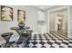 Charming breakfast room with checkerboard floors and a kitchenette at 675 Whitehurst, Pittsboro, NC 27312