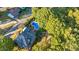 An aerial view of the house, pool and backyard at 26 Oak St, Roxboro, NC 27573