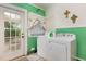 Laundry room with washer, dryer and exterior access at 415 N Hyde Park Ave, Durham, NC 27703