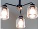 Close-up view of a modern black and glass chandelier at 420 Oak Park Blvd, Youngsville, NC 27596