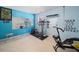 Motivational home gym with cardio and strength training equipment at 7017 Jeffreys Creek Ln, Raleigh, NC 27616