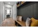 A charming hallway with built-in bench seating and storage at 3723 Bellevue Rd, Raleigh, NC 27609