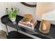 Stylish entryway console table with decor at 203 Calebs Corner Pl, Spring Lake, NC 28390