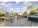 Wooden deck overlooking neighboring houses and a grassy area at 112 N Guthrie Ave # A, Durham, NC 27703