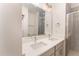 Modern bathroom with double vanity and glass shower at 112 N Guthrie Ave # B, Durham, NC 27703