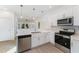 Modern kitchen with white cabinets and stainless steel appliances at 112 N Guthrie Ave # C, Durham, NC 27703
