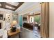 Living room with sliding doors opening to a covered patio at 2117 Blue Haven Ct, Wake Forest, NC 27587