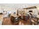 Large kitchen with island, stainless steel appliances, and hardwood floors at 2117 Blue Haven Ct, Wake Forest, NC 27587