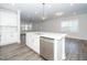 Modern kitchen with island, white cabinets, and stainless steel appliances at 4953 Enlightenment Rd, Raleigh, NC 27616