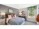 Bedroom with full bed and sports themed decor at 385 Swift Creek Farm Ln, Clayton, NC 27520