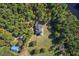 Aerial view of a house and surrounding property at 488 Colvard Farms Rd, Durham, NC 27713