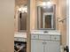 Bathroom with vanity, mirror, and shower at 548 Double N Rd, Pittsboro, NC 27312