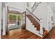 Hardwood floors and an open staircase in the foyer at 488 Colvard Farms Rd, Durham, NC 27713