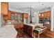 Open kitchen with granite countertops, custom cabinetry, and high-end appliances at 488 Colvard Farms Rd, Durham, NC 27713