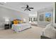 Main bedroom suite with sitting area and private access to a balcony at 488 Colvard Farms Rd, Durham, NC 27713