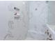 Walk-in shower with marble tile and built-in seat at 14 Tant Farm Ln # 09, Zebulon, NC 27597