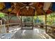 Wooden gazebo with hanging prayer flags at 107 Silo Dr, Chapel Hill, NC 27514