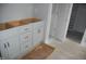 Bathroom vanity with white cabinets and brushed nickel hardware at 4303 Bragg Farm Ln, Franklinton, NC 27525