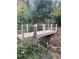 Wooden footbridge with rope railings in a wooded setting at 621 Bon Air Ave, Durham, NC 27704