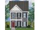 Two-story craftsman style home with gray siding and red door at 9228 Leaning Post Rd # 445, Wake Forest, NC 27587