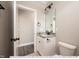 Bathroom with granite vanity and toilet at 3806 River Mill Ln, Franklinton, NC 27525