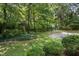 Spacious backyard with basketball court and trees at 2445 Pineway Dr, Burlington, NC 27215
