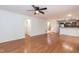 Spacious living room with hardwood floors and an open floor plan at 4901 Harwood Ct, Durham, NC 27713