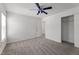 Bedroom with ceiling fan and closet at 108 Sleeper Car Ln, Garner, NC 27529