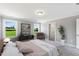 Bedroom with a large bed and view of the backyard at 23 Eagle Crest Ct # Holly English Country, Lillington, NC 27546