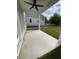 Covered patio with ceiling fan, overlooking backyard at 137 Swain St, Clayton, NC 27527