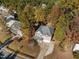 Aerial view of a two-story house with a yard at 1608 Irving Place, Creedmoor, NC 27522
