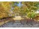 Backyard with wooden deck and a fenced area at 1608 Irving Place, Creedmoor, NC 27522