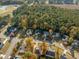 Aerial view of houses in a quiet residential neighborhood at 1608 Irving Place, Creedmoor, NC 27522