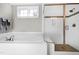 Bathroom with soaking tub and walk-in shower at 5356 Cypress Ln, Raleigh, NC 27609