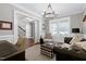 Spacious sitting room with a comfortable seating area and hardwood floors at 5356 Cypress Ln, Raleigh, NC 27609